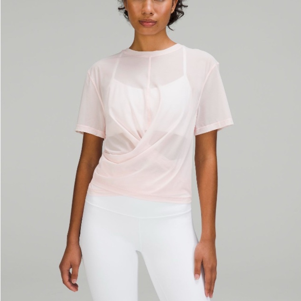 Lululemon Athletica Light Pink Twist Front Tee